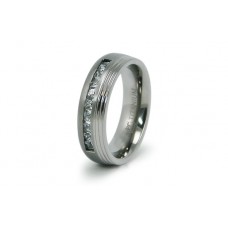 7 mm Titanium Cubic Zirconia Wedding Band